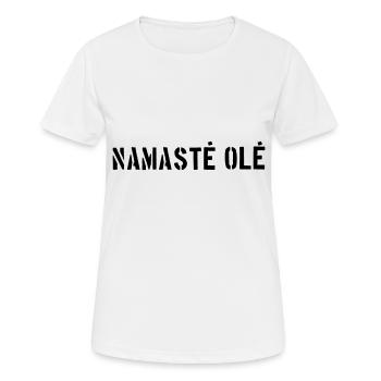 Yoga Stuff / Namaste Ole Logo - Frauen T-Shirt atmungsaktiv - Weiß - Vorne - AI Model Female 172 dark (172cm)