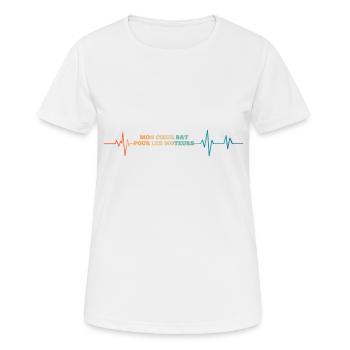 Battement de coeur mon cœur bat pour les moteurs - T-shirt respirant Femme - blanc - Devant - AI Model Female 172 dark (172cm)