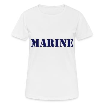Marine Marineblau - Frauen T-Shirt atmungsaktiv - Weiß - Vorne - AI Model Female 172 dark (172cm)
