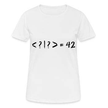 Meilleur Quantum Joke jamais: Bra-Ket = 42 - T-shirt respirant Femme - blanc - Devant - AI Model Female 172 dark (172cm)