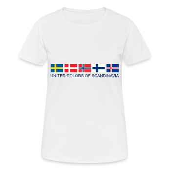 United Colors Of Scandinavia | Scandinavia flag - Women's Breathable T-Shirt - white - Front - AI Model Female 172 dark (172cm)