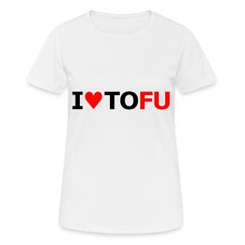 I love TOFU - Women's Breathable T-Shirt - white - Front - AI Model Female 172 dark (172cm)