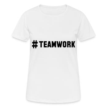 # teamwork - Frauen T-Shirt atmungsaktiv - Weiß - Vorne - AI Model Female 172 dark (172cm)