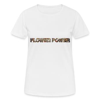 FLOWER POWER Hippiebewegung Hippie Girl Hippie - Frauen T-Shirt atmungsaktiv - Weiß - Vorne - AI Model Female 172 dark (172cm)