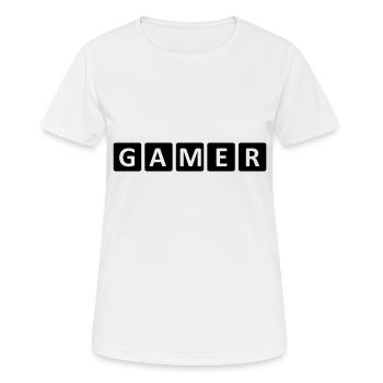 Jeu PC de jeu - T-shirt respirant Femme - blanc - Devant - AI Model Female 172 dark (172cm)