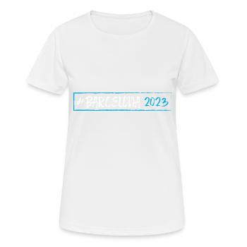 Barcelona 2023 - Frauen T-Shirt atmungsaktiv - Weiß - Vorne - AI Model Female 172 dark (172cm)
