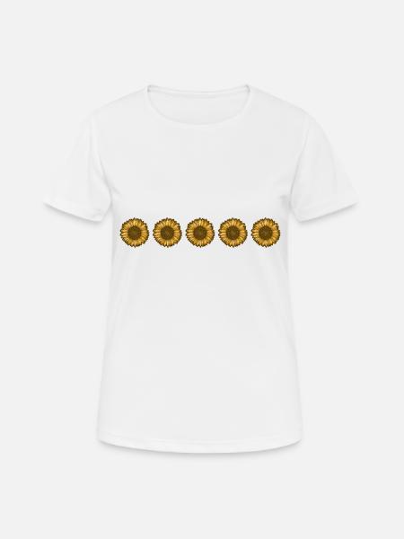 SUNFLOWER: Sunflower Bliss - Frauen T-Shirt atmungsaktiv - Weiß