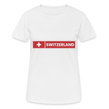 Switzerland National Flag - Women's Breathable T-Shirt - white - Front - AI Model Female 172 dark (172cm)