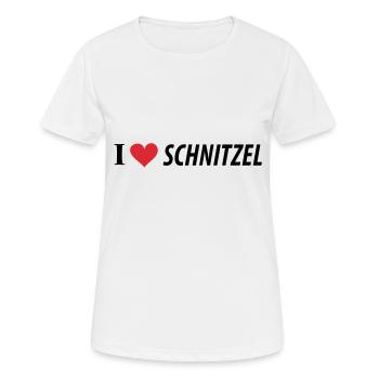 J'aime Schnitzel - T-shirt respirant Femme - blanc - Devant - AI Model Female 172 dark (172cm)