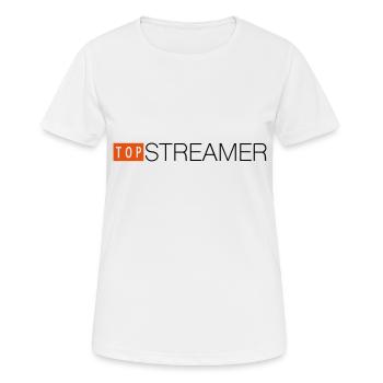 Top Streamer social media shirt - Frauen T-Shirt atmungsaktiv - Weiß - Vorne - AI Model Female 172 dark (172cm)