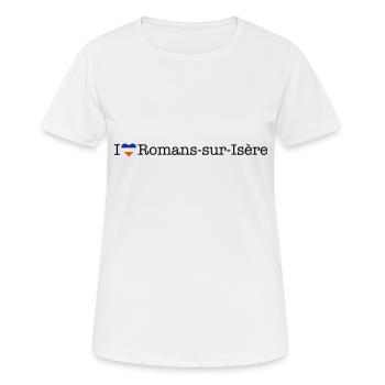 I love Romans sur Isère - Frauen T-Shirt atmungsaktiv - Weiß - Vorne - AI Model Female 172 dark (172cm)