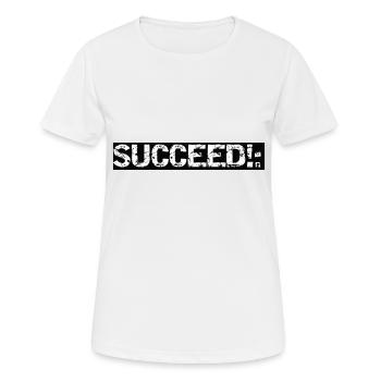 RÉUSSIR!: - T-shirt respirant Femme - blanc - Devant - AI Model Female 172 dark (172cm)