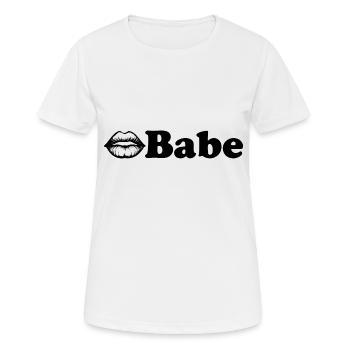 Babe - Frauen T-Shirt atmungsaktiv - Weiß - Vorne - AI Model Female 172 dark (172cm)