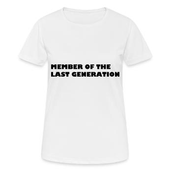 Last Generation - Frauen T-Shirt atmungsaktiv - Weiß - Vorne - AI Model Female 172 dark (172cm)