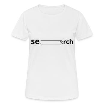 Suche - Geschenkidee - Frauen T-Shirt atmungsaktiv - Weiß - Vorne - AI Model Female 172 dark (172cm)