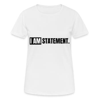 DÉCLARATION JE SUIS Noir/Blanc - T-shirt respirant Femme - blanc - Devant - AI Model Female 172 dark (172cm)