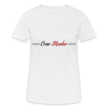 Crew Mitglied - Frauen T-Shirt atmungsaktiv - Weiß - Vorne - AI Model Female 172 dark (172cm)