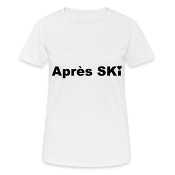 Après Ski - Frauen T-Shirt atmungsaktiv - Weiß - Vorne - AI Model Female 172 dark (172cm)