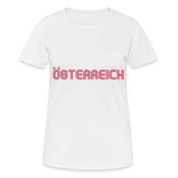 Österreich 70er Schrift Lounge - Frauen T-Shirt atmungsaktiv - Weiß - Vorne - AI Model Female 172 dark (172cm)