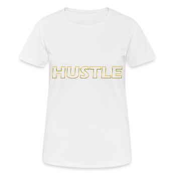 Hustle Umrandung - Frauen T-Shirt atmungsaktiv - Weiß - Vorne - AI Model Female 172 dark (172cm)
