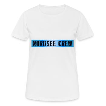 Nordsee Crew - Frauen T-Shirt atmungsaktiv - Weiß - Vorne - AI Model Female 172 dark (172cm)
