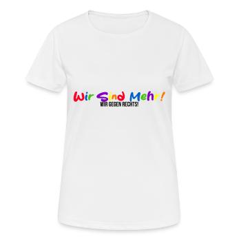 Diversité colorée - nous sommes plus ! Nous contre la droite ! - T-shirt respirant Femme - blanc - Devant - AI Model Female 172 dark (172cm)