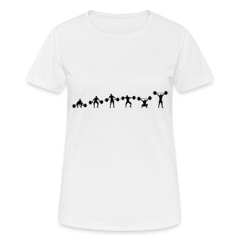Reißen horizontal - Frauen T-Shirt atmungsaktiv - Weiß - Vorne - AI Model Female 172 dark (172cm)