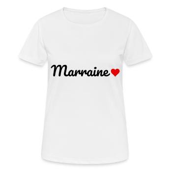 Cadeau marraine futur marraine - T-shirt respirant Femme - blanc - Devant - AI Model Female 172 dark (172cm)