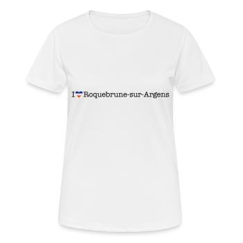 I love Roquebrune sur Argens - Frauen T-Shirt atmungsaktiv - Weiß - Vorne - AI Model Female 172 dark (172cm)