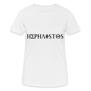 Hephaistos Schriftzug griechische Schrift schwarz - Frauen T-Shirt atmungsaktiv - Weiß - Vorne - AI Model Female 172 dark (172cm)