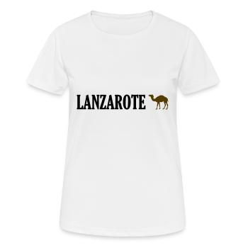 Lanzarote - Vacances à dos de dromadaire Îles Canaries Îles Canaries - T-shirt respirant Femme - blanc - Devant - AI Model Female 172 dark (172cm)