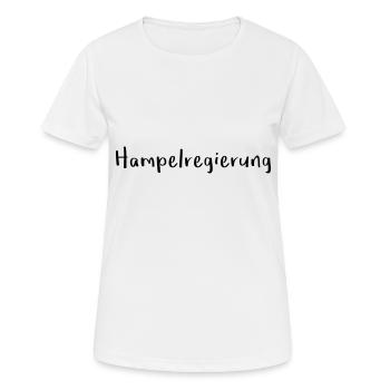 Hampelregierung Logo Text Selfmade - Frauen T-Shirt atmungsaktiv - Weiß - Vorne - AI Model Female 172 dark (172cm)