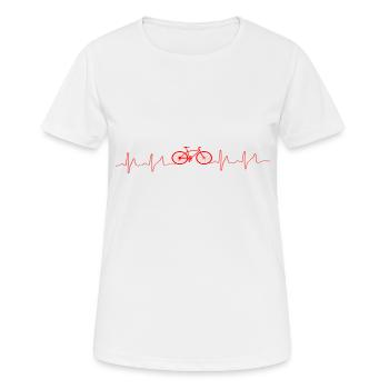 Cardiopathie Vélo Vélo Électrocardiogramme - T-shirt respirant Femme - blanc - Devant - AI Model Female 172 dark (172cm)