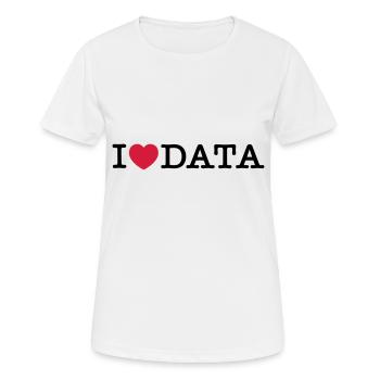 Daten I Love - Frauen T-Shirt atmungsaktiv - Weiß - Vorne - AI Model Female 172 dark (172cm)