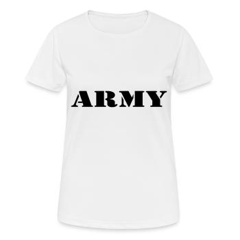 army - Frauen T-Shirt atmungsaktiv - Weiß - Vorne - AI Model Female 172 dark (172cm)