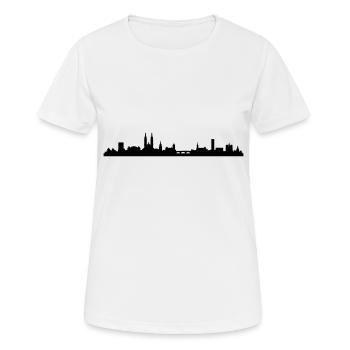 Skyline Basel - Frauen T-Shirt atmungsaktiv - Weiß - Vorne - AI Model Female 172 dark (172cm)