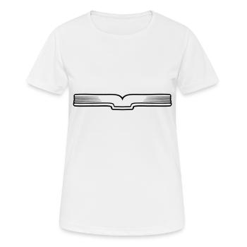 Pages du livre ouvert sur l’éducation - T-shirt respirant Femme - blanc - Devant - AI Model Female 172 dark (172cm)