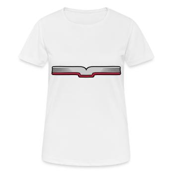 Ouvrir le livre Pages ouvertes - T-shirt respirant Femme - blanc - Devant - AI Model Female 172 dark (172cm)