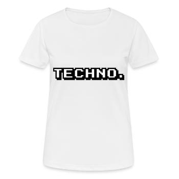 techno - Frauen T-Shirt atmungsaktiv - Weiß - Vorne - AI Model Female 172 dark (172cm)