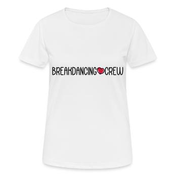 Breakdancing Crew - Frauen T-Shirt atmungsaktiv - Weiß - Vorne - AI Model Female 172 dark (172cm)