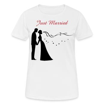 Cadeau de mariage - T-shirt respirant Femme - blanc - Devant - AI Model Female 172 dark (172cm)