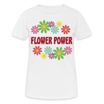 Peace Weltfrieden Flower Power Geschenk 70er Love - Frauen T-Shirt atmungsaktiv - Weiß - Vorne - AI Model Female 172 dark (172cm)