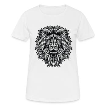 Lion Mandala avec crinière de lion - T-shirt respirant Femme - blanc - Devant - AI Model Female 172 dark (172cm)