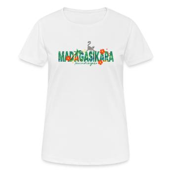 Madagascar Tanindrazako - T-shirt respirant Femme - blanc - Devant - AI Model Female 172 dark (172cm)