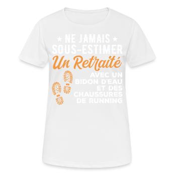Humor-Lauf-Retreat - Frauen T-Shirt atmungsaktiv - Weiß - Vorne - AI Model Female 172 dark (172cm)