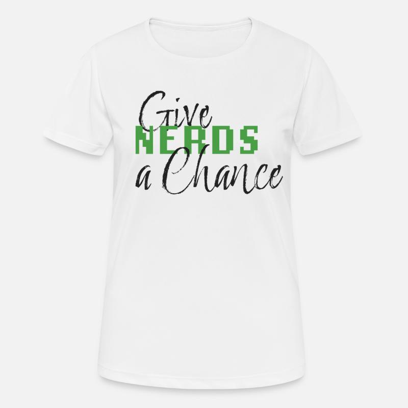 Give Nerds a Chance - Women's Breathable T-Shirt - white