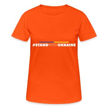 stand with ukraine Selenski Shirt peace Selenskyi - Frauen T-Shirt atmungsaktiv - Neonorange - Vorne - AI Model Female 172 dark (172cm)