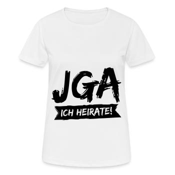 JGA - Ich heirate! - Frauen T-Shirt atmungsaktiv - Weiß - Vorne - AI Model Female 172 dark (172cm)
