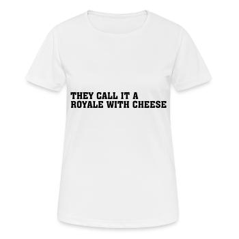 Sie nennen es ein Royale mit Käse Film Zitat - Frauen T-Shirt atmungsaktiv - Weiß - Vorne - AI Model Female 172 dark (172cm)