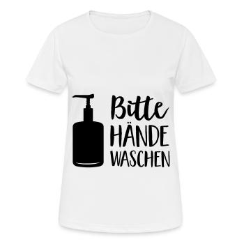 Hände waschen - Frauen T-Shirt atmungsaktiv - Weiß - Vorne - AI Model Female 172 dark (172cm)